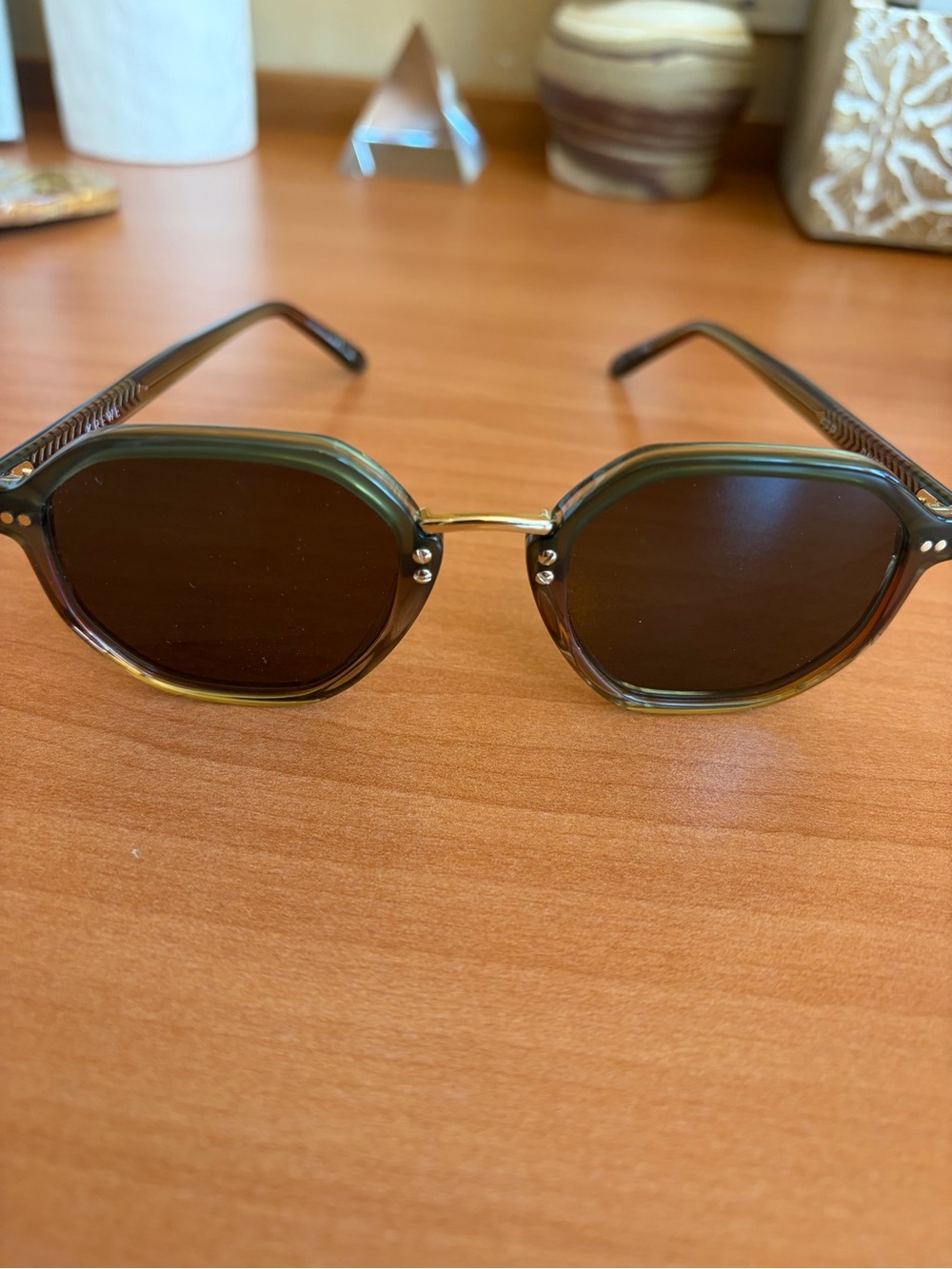 Krewe Hexagon Frame Sunglasses with Amber Lenses - Picture 6 of 6